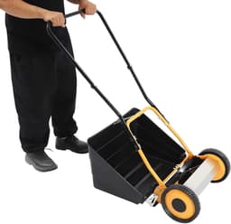 Handmatige Grasmaaier - Duwmaaier Grasveger - Gazon Onderhouden - 5 Stalen Maaidekken - 30 cm Maaibreedte - Zwart Groen — thumbnail 1