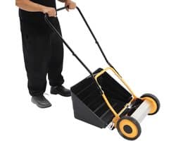 Handmatige Grasmaaier - Duwmaaier Grasveger - Gazon Onderhouden - 5 Stalen Maaidekken - 30 cm Maaibreedte - Zwart Groen