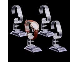 4 Stuks Duidelijke Horloge Display Stand - Enkele Horloge Houder van Acryl voor Sieraden, Armbanden en Organisatie voor Mannen en Vrouwen bij Beurzen en Winkels