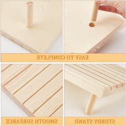 7 Slots Houten Oorbellen Displaystandaard, Oorbellen Kaarthouder met 2 Afneembare Pinnen, Organisator voor Sieraden en Oorbellen, 29 x 19 cm — thumbnail 2