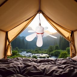 Alomejor Ceiling Fan Tent Ceiling Fan with Light 12V Blades for Outdoor 16.5 Inch LED Light DC Camp Fan for Camping Tent — thumbnail 3