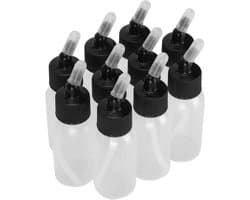 Lege Airbrush Flessen Set van 10, 30ml Verf Opslagcontainers met Deksel voor Siphon Feed Airbrush en Kunstprojecten