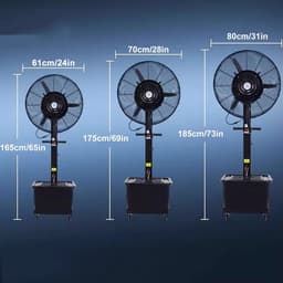 Vernevelingsventilator - Buitenventilator Mist - Terras Koelen - Zonder Waterleiding - 61cm - Zwart — thumbnail 3