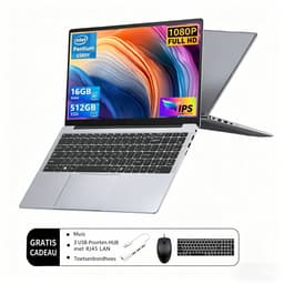 Acmine Laptop - 17.3 inch Full HD - 16 GB RAM - 512 GB SSD - CPU 6500Y - Windows 11 - Vingerafdrukontgrendeling - Met AZERTY-Toetsenbordsticker - Grijs — thumbnail 1