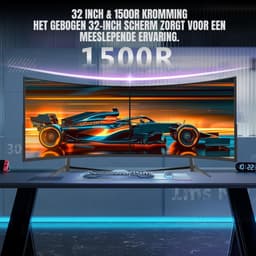 Zyrex® Gaming Monitor 240hz - Gaming Monitor -Zwart - ‎‎18cm x 71cm x 59cm — thumbnail 3