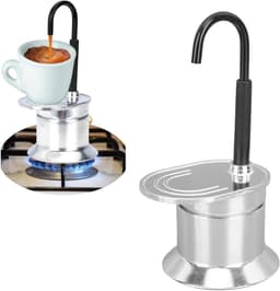 Dailygoody - Mokkapot - Koffiezetapparaat - Snel en draagbaar - Aluminium - Voor buitenfeesten - 1 kop 50 ml - Ideaal voor reizen — thumbnail 2