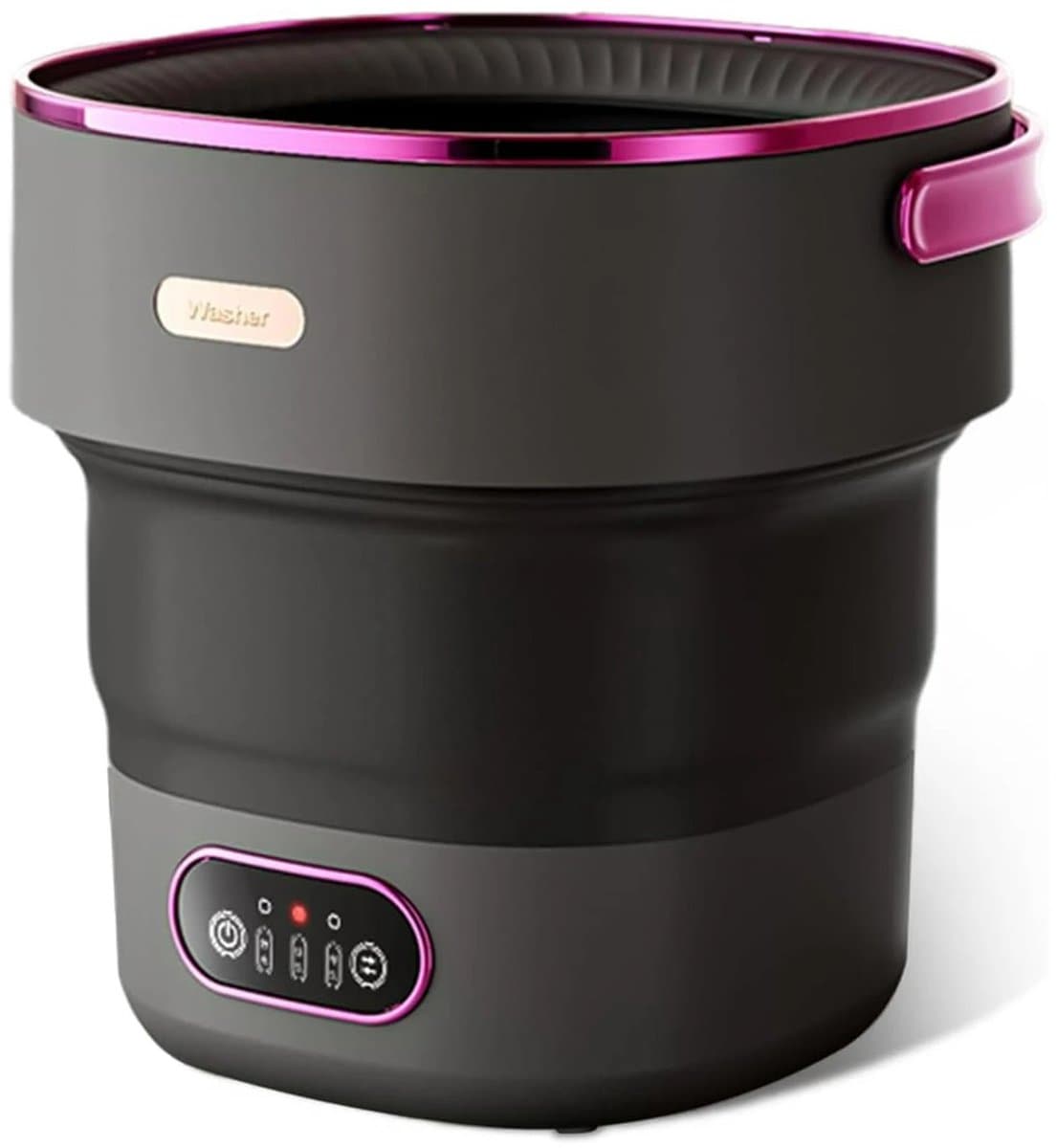 Innovastore Mini-wasmachine - Kleine Wasmachine - Campingwasmachine - Centrifuge - Opvouwbaar - 32 x 32 x 33,5 cm - Zwart/Roze — afbeelding 1