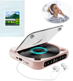 Bluetooth CD-speler - Draagbare CD-speler - Hi-Fi Geluidskwaliteit - 2000mAh Oplaadbare Batterij - 6 Uur Speeltijd - 2.4GHz Bluetooth - Met Anti-schok Technologie - Lichtgewicht 280g - Roze — thumbnail 1