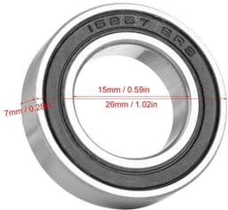 Allecto - Cuscinetto a sfere - 15267-2RS - Hoogwaardige kwaliteit - 15x26x7mm - Rubberafdichting - Duurzaam - Geschikt voor machineonderdelen — thumbnail 5