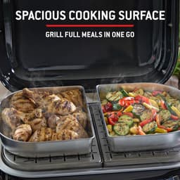 Elektrische BBQ Grill 48,5 x 66 x 30,5 cm – 2200W 315°C High-Heat Grill, Roken, Stomen & Warmhouden – Gietijzeren Grillrooster 33 x 49 cm – Digitale Temperatuurregeling – Zwart – HomebyNicole Lumin Pro — thumbnail 5