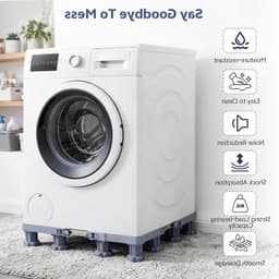 Verstelbaar onderstel voor wasmachine en droger met 12 poten, antislip en schokdemping, hoogte 45-68 cm, ideaal voor stabiliteit en bescherming — thumbnail 3