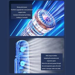 Tafelventilator - Bureauventilator - Snelle koeling - Stille werking 22 dB - 27 x 10 x 9 cm - Blauw — thumbnail 3