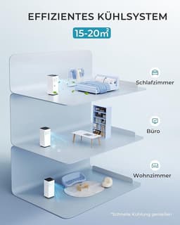 Jently mobiele airco - met afvoerslang - 7000 BTU koelvermogen - met afstandsbediening - energielabel A — thumbnail 5