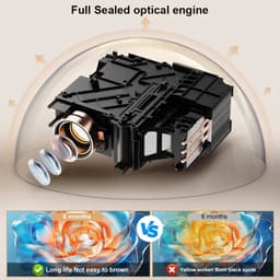 Projector Full HD 1080P - Beamer met Android 9 en WiFi 6 - Thuisbioscoop voor Films Gaming en Presentaties - Kunststof - Wit - Ondersteunt 4K Ingang en 40 tot 123 Inch Projectie - Autofocus Bluetooth 5.0 en Keystone Correctie — thumbnail 4