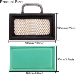 Dailygoods - Luchtfilter Grasmaaier - Vervangingsfilter - Efficiënte filtering - 17,98 x 11,94 x 3,81 cm - Voor BS 18-26 HP - Geschikt voor JD L120 LA... — thumbnail 5