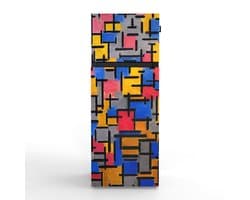 NUNKI MEDIUM-AMOND / Dubbel-Deurs Koelkast, E Klasse, 206l, Piet Mondriaan, Satin (ALL sides)