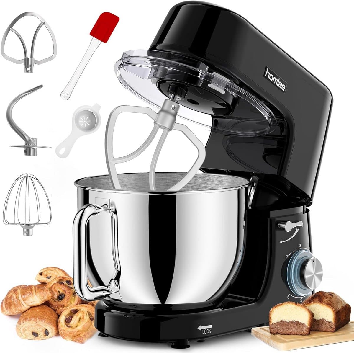 Keukenmachine - Mixer Kom - Bakken En Koken - Krachtige Motor - 7.2 Liter Kom - Zwart — afbeelding 1