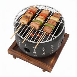 Dailygoods- Mini BBQ Grill Draagbaar - Houtskoolbarbecue - Aluminiumlegering - Grillrek - Snel opwarmend - Ideale kooktemperatuur - Barbecue — thumbnail 1
