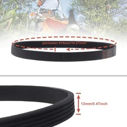 Aandrijfriem Grasmaaier - Reserveonderdeel Rubber - Gazon Onderhoud - Gesloten Lus Ontwerp - 12 mm Breed - Zwart — thumbnail 5