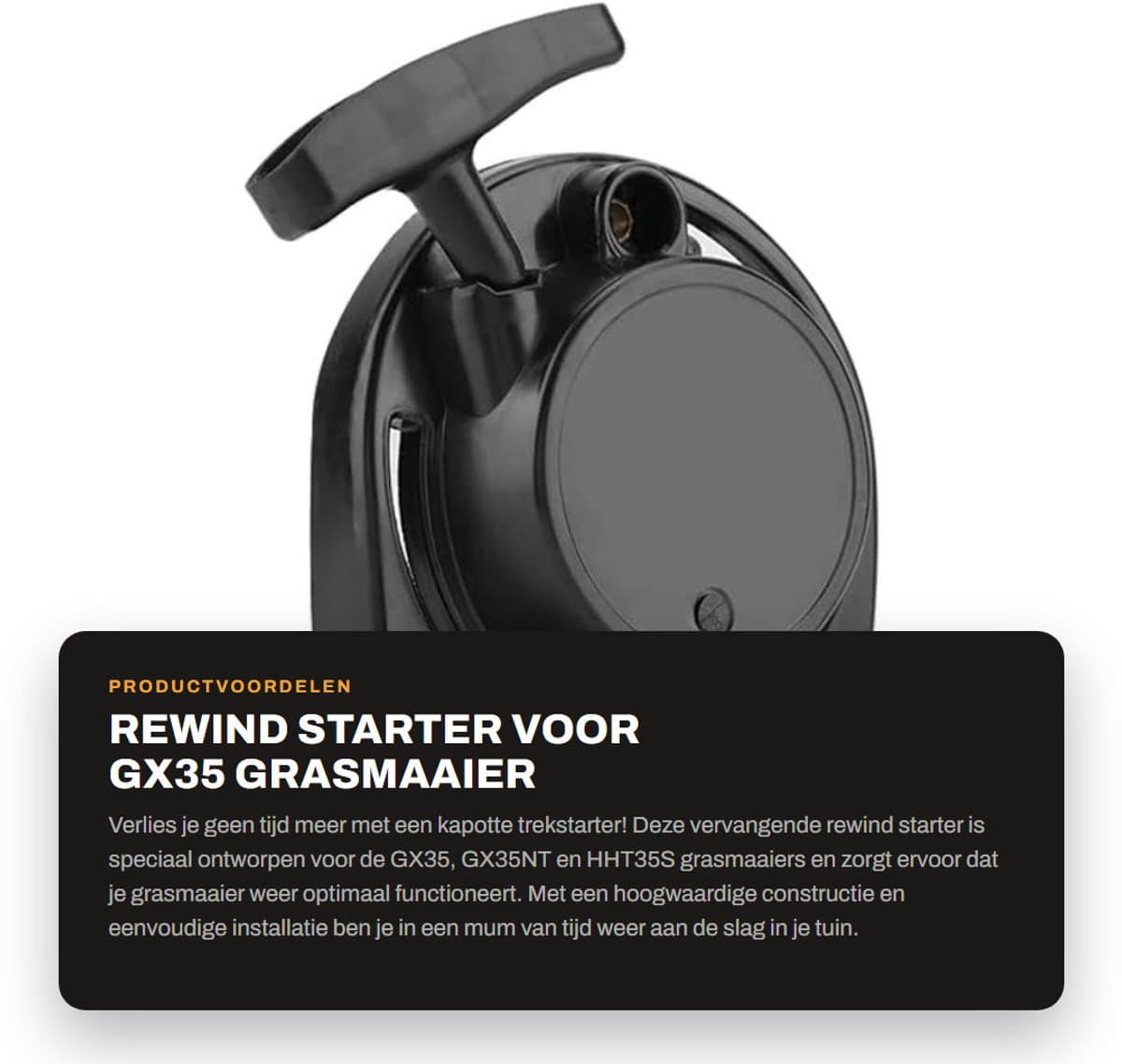 Dailygoods- Startkoord vervangingsonderdeel - Geschikt voor GX35 - GX35NT - HHT35S - Grasmaaier - Eenvoudig te gebruiken - Directe vervanging - Startmechanisme — afbeelding 1