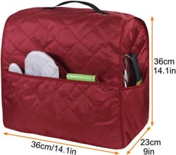 Keukenmixer Hoes - Apparaat Beschermer - Keuken Organisatie - Met Opbergvakken - 4.5-5 Liter - Wijnrood — thumbnail 5