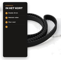 Dailygoods- Distributieriem Vervanging 20 mm - Compatibel met Countax — thumbnail 1