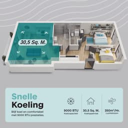 SereneLife Mobiele Airco 9000 BTU - Airconditioning met Verwarming - Portable Air Conditioner - Ontvochtiger voor Slaapkamer — thumbnail 4