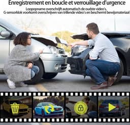 Auto Dashcam - Rit Camera - Veilig Documenteren - Drie Kanalen Opname - 1080p FHD - Zwart — thumbnail 5