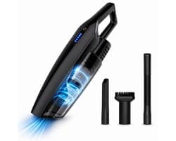 Kruimelzuiger Snoerloos PRO 11.000 Pa – Handstofzuiger met HEPA Filter – 2-in-1 Auto Stofzuiger & Airduster – Draadloos, Oplaadbaar, 7 Opzetstukken – Krachtige Kruimeldief Zwart