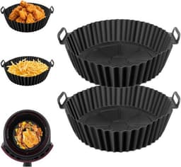 Siliconen vormen voor heteluchtfriteuse - 2 stuks - herbruikbaar - geschikt voor 8 liter - airfryer accessoires — thumbnail 1