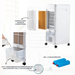 PRIMO PR582AC 3-in-1 Mobiele Aircooler - Luchtkoeler, Ventilator & Luchtbevochtiger - Watergekoelde Luchtcirculatie - 7L - Wit — thumbnail 4