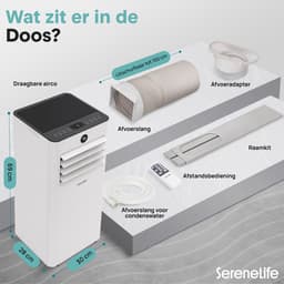 SereneLife Mobiele Airco- 7000 BTU - Airconditioning met WiFi - Air Conditioner met Afvoerslang voor Slaapkamer en Woonkamer — thumbnail 9