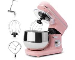 RUX® Mixer met mengkom - Mixer - Mixer met mengkom keukenmachine - Roze - 21cm x 35cm x 32cm