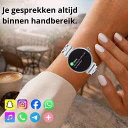Kiraal Glimmer - Stijlvolle Smartwatch - Dames Smartwatch - Full-touch Scherm- Android & iOS - Goud — thumbnail 4