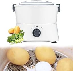 Elektrische Aardappelschiller - Automatische Schilmachine - Snel Groenten Schillen - Eén Knop Bediening - 1 kg Capaciteit - Wit — thumbnail 3