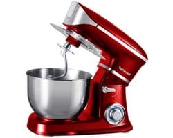 Krachtige Keukenmachine Rood 1300W met 6.5L Kom en Planetaire Mixer