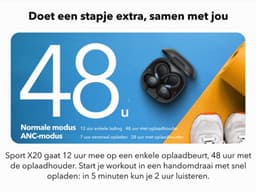 Soundcore Sport X20 oordopjes by Anker – draadloze sport oordopjes met oorhaak, Bluetooth, noise cancelling, diepe bas, IP68 waterdicht, zweetbestendig, 48 uur batterij, sport oortjes voor hardlopen, fitness en gym — thumbnail 5
