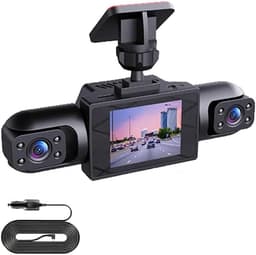 360° Full View Car Dashcam, 4K UHD Front & 1080P zij-achteruitrijcamera, met bewegingsdetectie, ondersteunt fietsopname, slimme parkeerbewakingscamera, 170 graden groothoek-dashcam (drie lenzen) — thumbnail 1