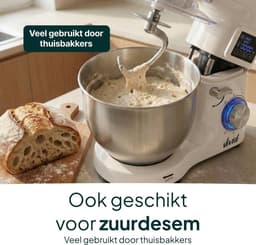 Keukenmachine - Mixer Kom - Bakken Deeg Maken - Krachtige Motor - 6.2L Kom - Creme — thumbnail 5