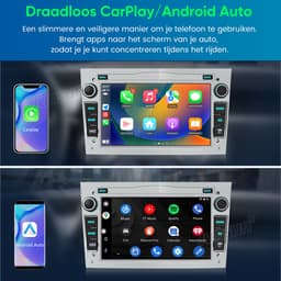 Junsun Plug & Play Android 15 Autoradio Geschikt Voor Opel Astra H Corsa C D Vectra C Zafira, Draadloze CarPlay & Andriod Auto, GPS Navigatiesystem, Bluetooth, 7 inch HD Touchscreen, Subwooferkabel, 2GB+64GB, WIFI, DSP, USB, Quad-core processor — thumbnail 3