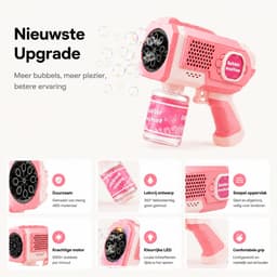 BOTC Bellenblaas pistool - Bellenblazer met vloeistof - Bubble gun - Inclusief 1*90ml Bellenblaas navulling - Voor kinderen - Speelgoed - Roze — thumbnail 5