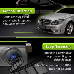 Nedis Dashcam – 1080p Full HD – Voor Auto – WiFi – Nachtzicht – Looprecording - 128GB — thumbnail 3
