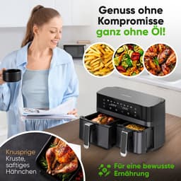 ProfiCook FR 1295 H -Dubbele Heteluchtfriteuse - 9 Liter (1x5.5L +1x 3.5L) — thumbnail 10