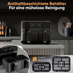 ProfiCook FR 1295 H -Dubbele Heteluchtfriteuse - 9 Liter (1x5.5L +1x 3.5L) — thumbnail 2