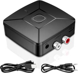 Bluetooth 6.0 ontvanger voor stereo-installatie met SBC - AAC decodering, Hi-Res decodering, bluetooth-adapter aux (3,5 mm jack naar 2 RCA-aansluitingen), AVRCP, A2DP, HFP, HSP Bluetooth-protocollen — thumbnail 1