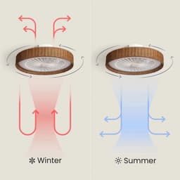 Fantiluxe - Andreas - Plafondventilator met verlichting - Bruin Transparant - Ø50cm - Afstandsbediening - Met lamp - Plafond ventilator - Slaapkamer — thumbnail 3