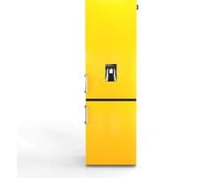 Nunki Large H2O – Koel-vriescombinatie – Waterdispenser – E-klasse – 268 liter – Front Lucid Yellow Gloss