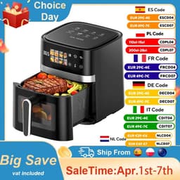 Genet7 Store - AirFryer - 5,5L - Luchtfriteuse 8-in-1 - Touchscreen - Max. 200°C Elektrisch - zwart — thumbnail 8