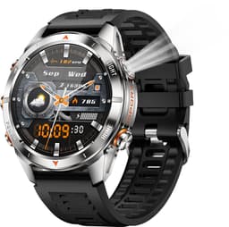 Knobbout Smartwatch 1.46" (3,7 cm) met Krachtige Zaklamp & UV Licht – 3ATM Waterdicht | Bluetooth Bellen | 515mAh Lange Batterij | Sport & Gezondheid Tracker | Full Metal Design - Zilver — thumbnail 1