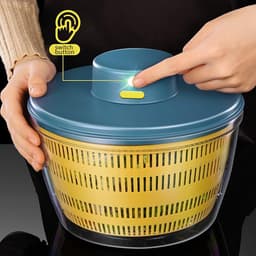 Elektrische Groentewasmachine - Salad Spinner Vergiet - Keuken Reinigen Drogen - Multifunctioneel Kneedkom - 4 Liter Capaciteit - Blauw — thumbnail 5